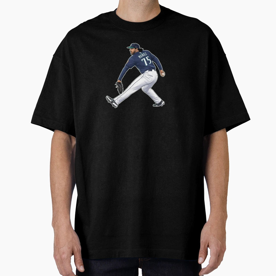 Andres Munoz 75 Pitching T-Shirt - Custom Art Print Unisex - T-Shirt, Sweatshirt, Hoodie