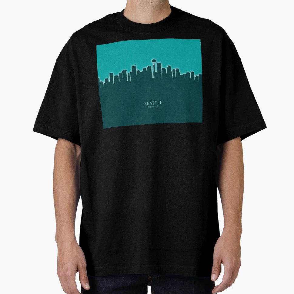 Seattle Washington Skyline T-Shirt - Fun Novelty Design for Adults - T-Shirt, Sweatshirt, Hoodie