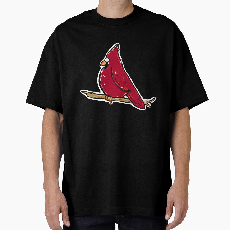 Cardinal Cartoon Branch T-Shirt - Custom Art Print for Adults - T-Shirt, Sweatshirt, Hoodie