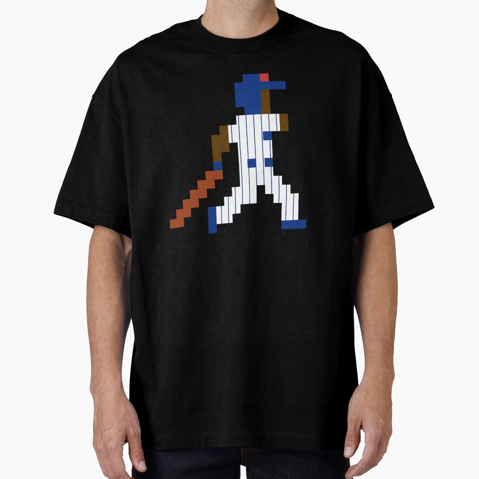 8 Bit Chicago Pixel Baseball Player T-Shirt - Trendy Graphic for Adults - T-Shirt, Sweatshirt, Hoodie
