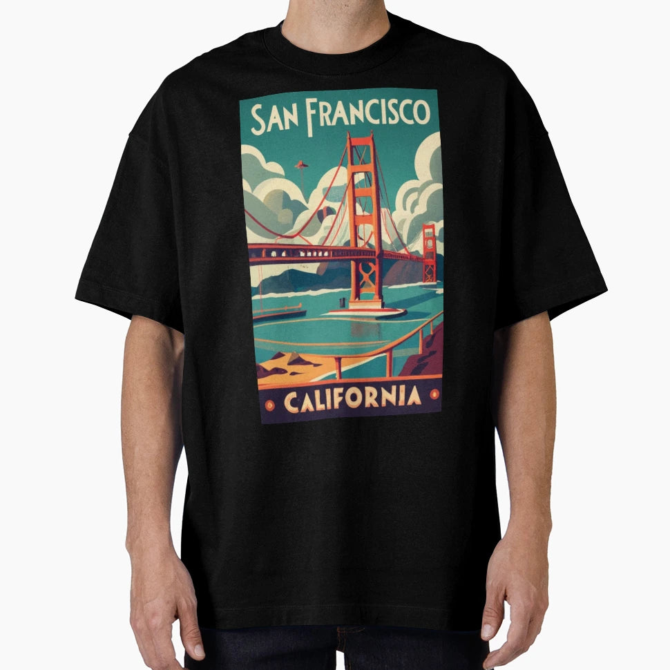 Travel San Francisco California Us T-Shirt - Custom Art Print Men Women - T-Shirt, Sweatshirt, Hoodie