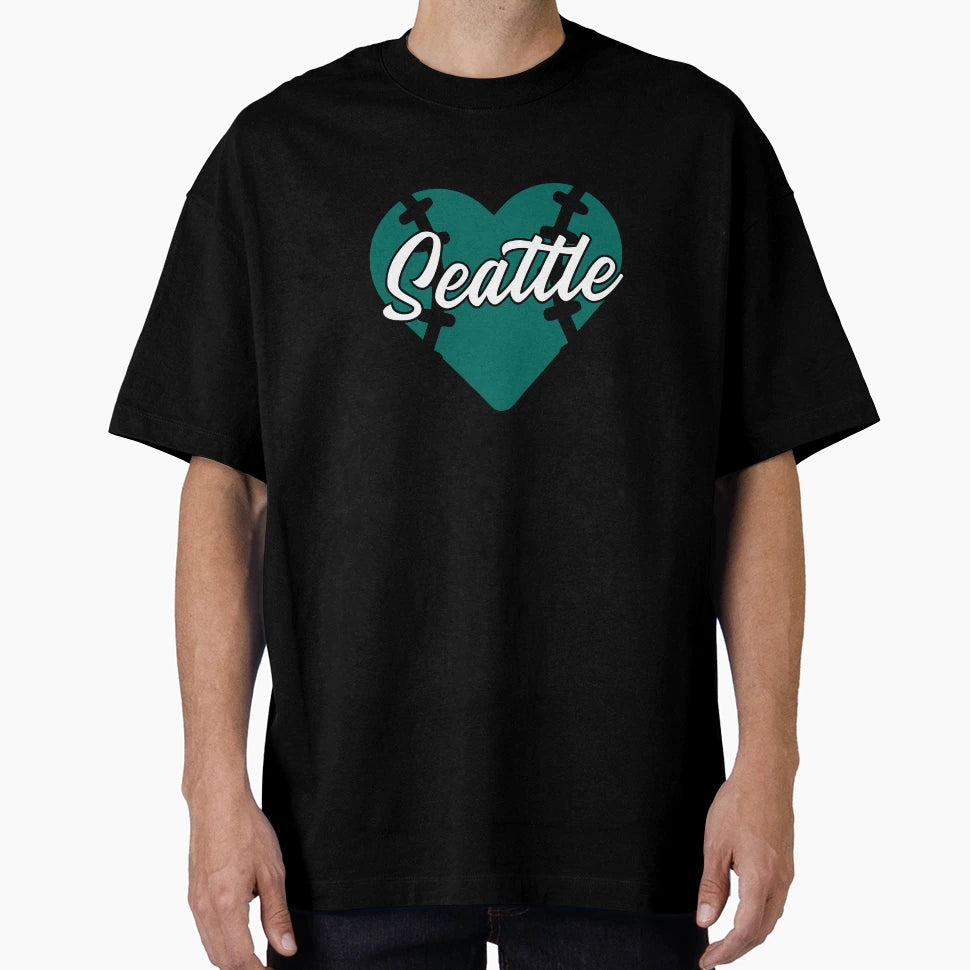 Seattle I Love Baseball Heart Script T-Shirt - Aesthetic Graphic Men Women - T-Shirt, Sweatshirt, Hoodie