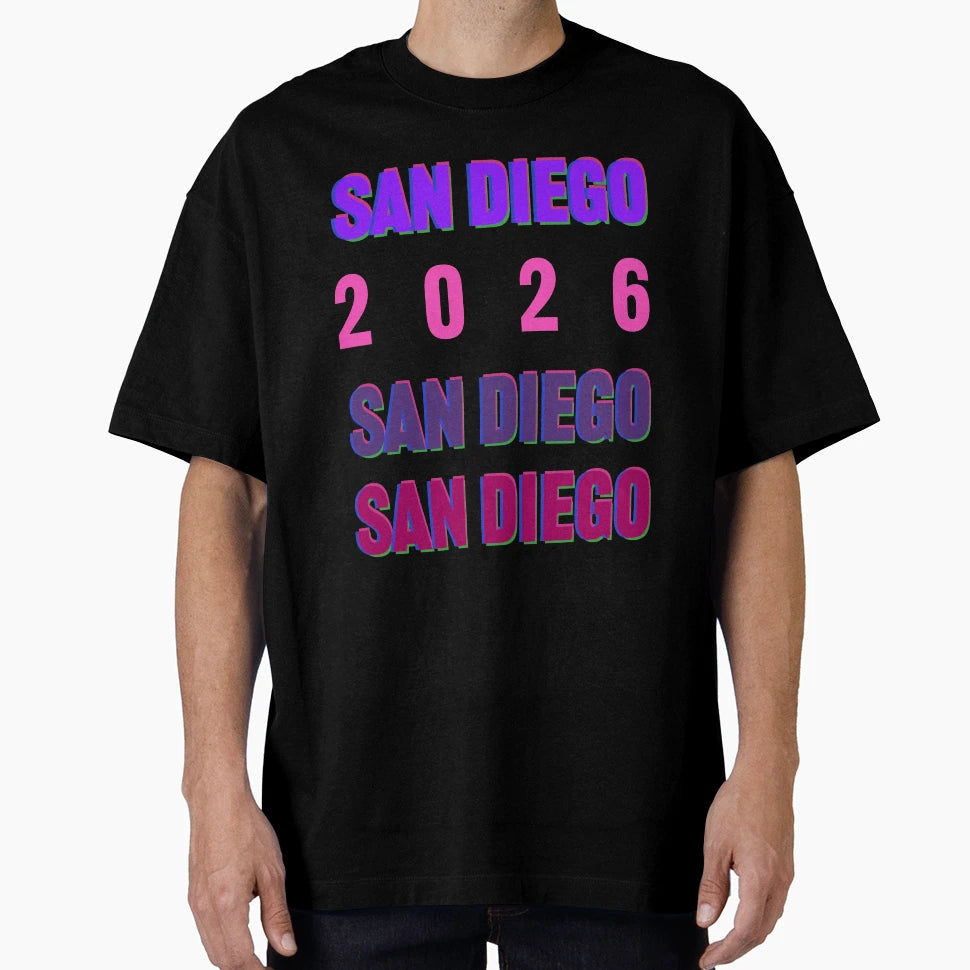 San Diego 2026 Layered Typography T-Shirt - Casual Everyday Wear Men Women - T-Shirt, Sweatshirt, Hoodie