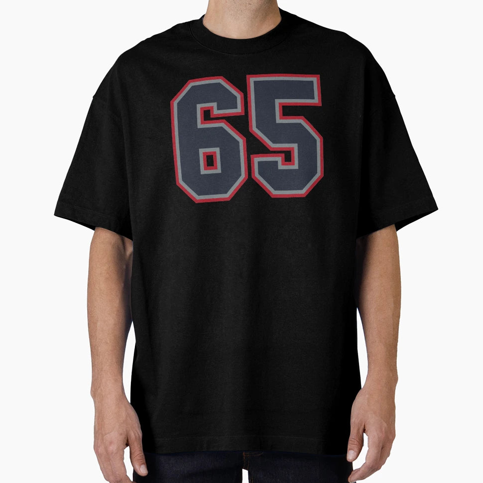 65 Navy Grey Red Sports Number Sixty T-Shirt - Custom Art Print Men Women - T-Shirt, Sweatshirt, Hoodie