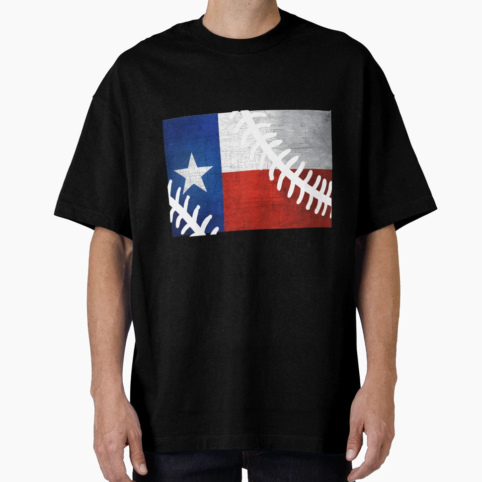 Texas Baseball Flag T-Shirt - Aesthetic Graphic Men Women - T-Shirt, Sweatshirt, Hoodie