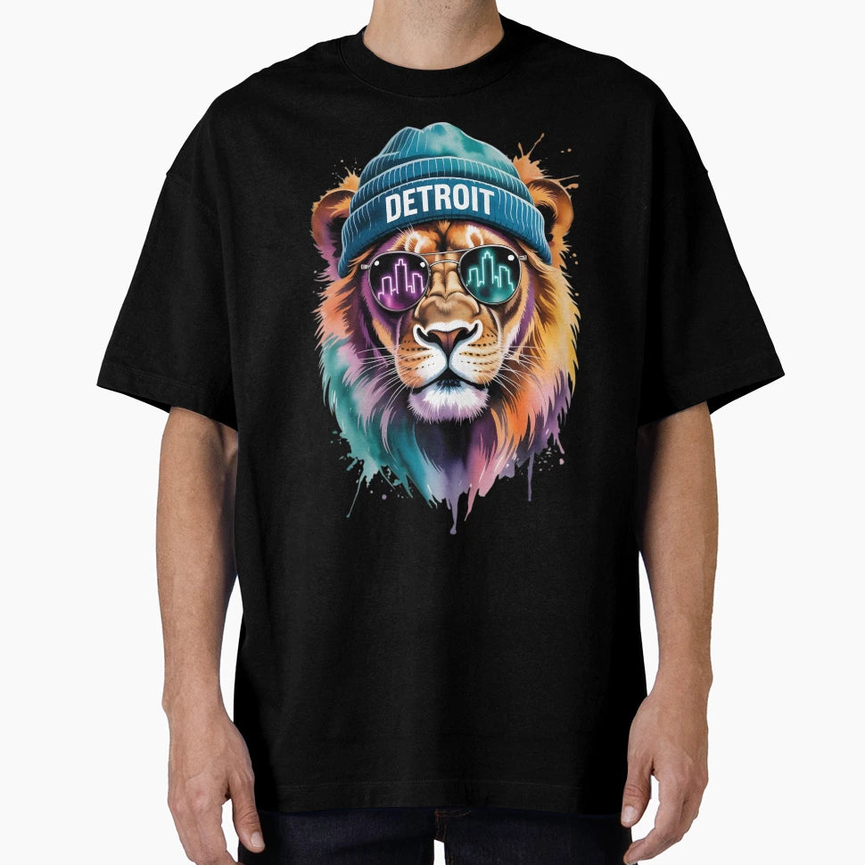 Detroit Lion T-Shirt - Custom Art Print Men Women - T-Shirt, Sweatshirt, Hoodie