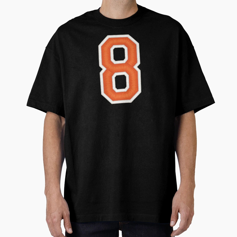 Sports Number 8 Jersey Eight Orange T-Shirt - Custom Art Print for Adults - T-Shirt, Sweatshirt, Hoodie