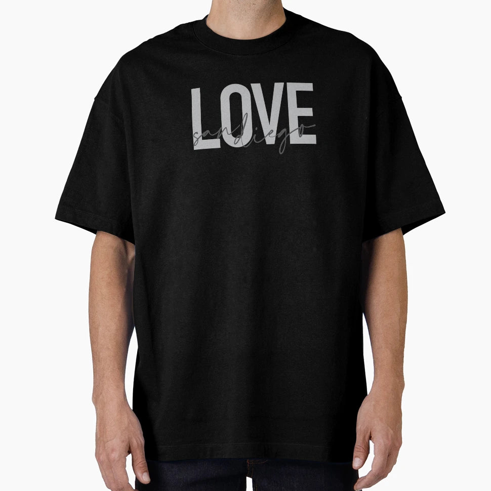 Minimal Modern Urban Love San Diego T-Shirt - Graphic Print Unisex - T-Shirt, Sweatshirt, Hoodie