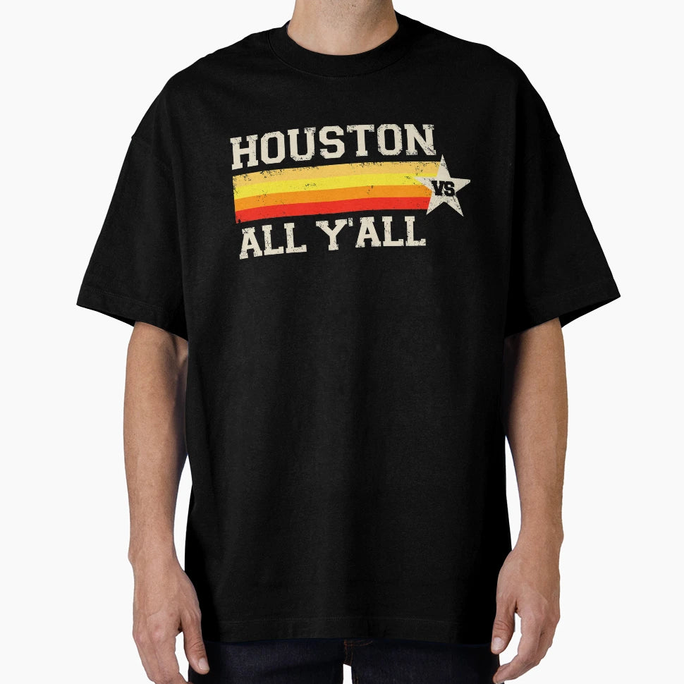 Houston Vs All Yall Stripe Texas Baseball T-Shirt - Graphic Print Unisex - T-Shirt, Sweatshirt, Hoodie