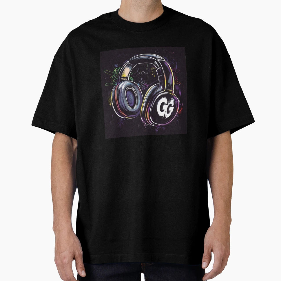Gg Headphones Artistic Gamer Audio T-Shirt - Fun Novelty Design Men Women - T-Shirt, Sweatshirt, Hoodie