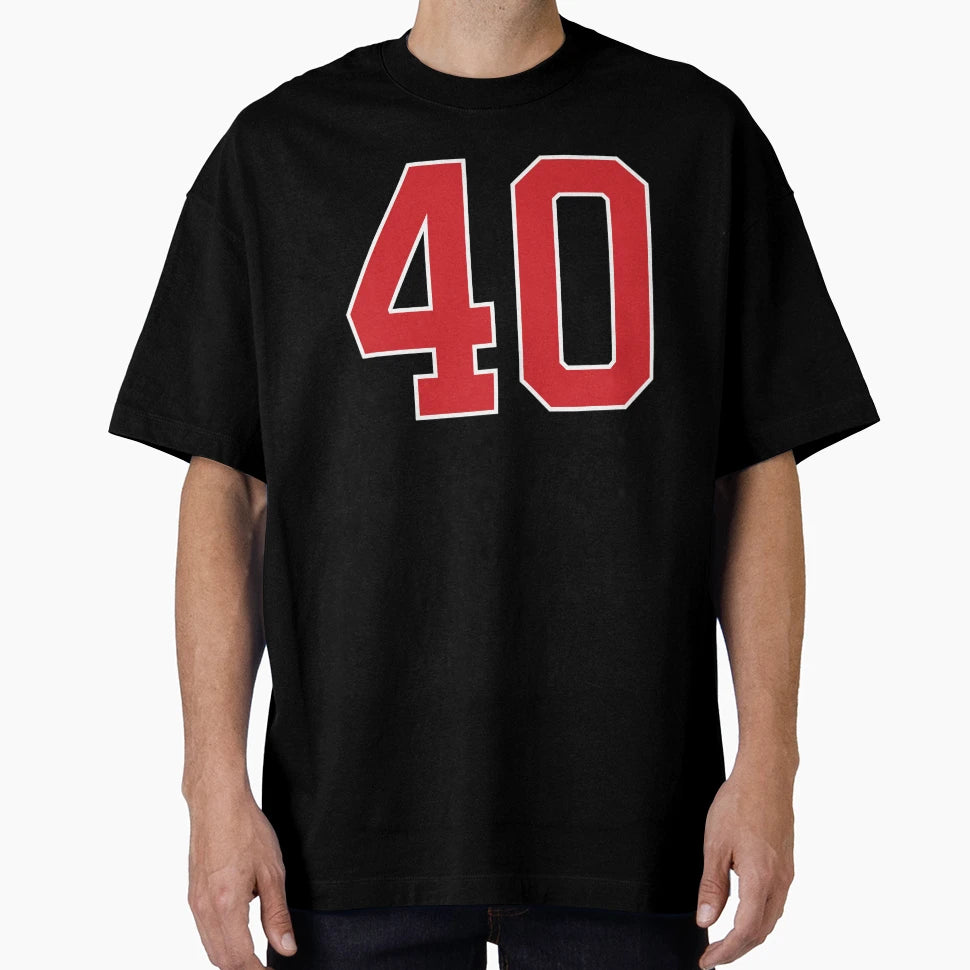 Sports Number 40 Red Black Color T-Shirt - Aesthetic Graphic for Adults - T-Shirt, Sweatshirt, Hoodie