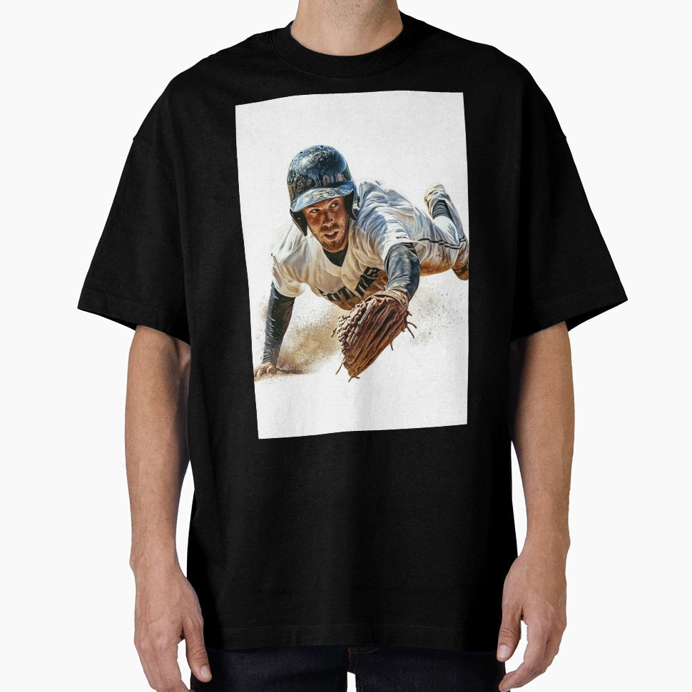 Pitcher Diving Catch Active Outdoors T-Shirt - Custom Art Print for Adults - T-Shirt, Sweatshirt, Hoodie