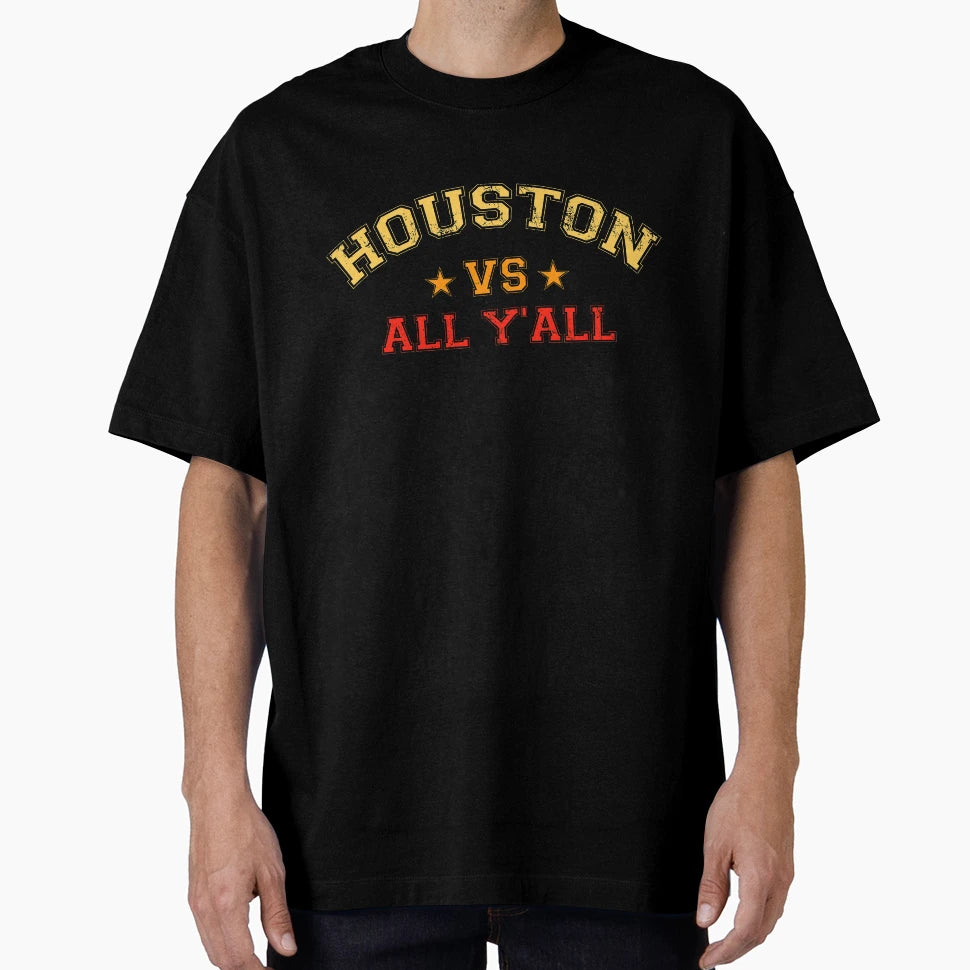 Houston Vs All Yall Stripe Texas T-Shirt - Custom Art Print for Adults - T-Shirt, Sweatshirt, Hoodie