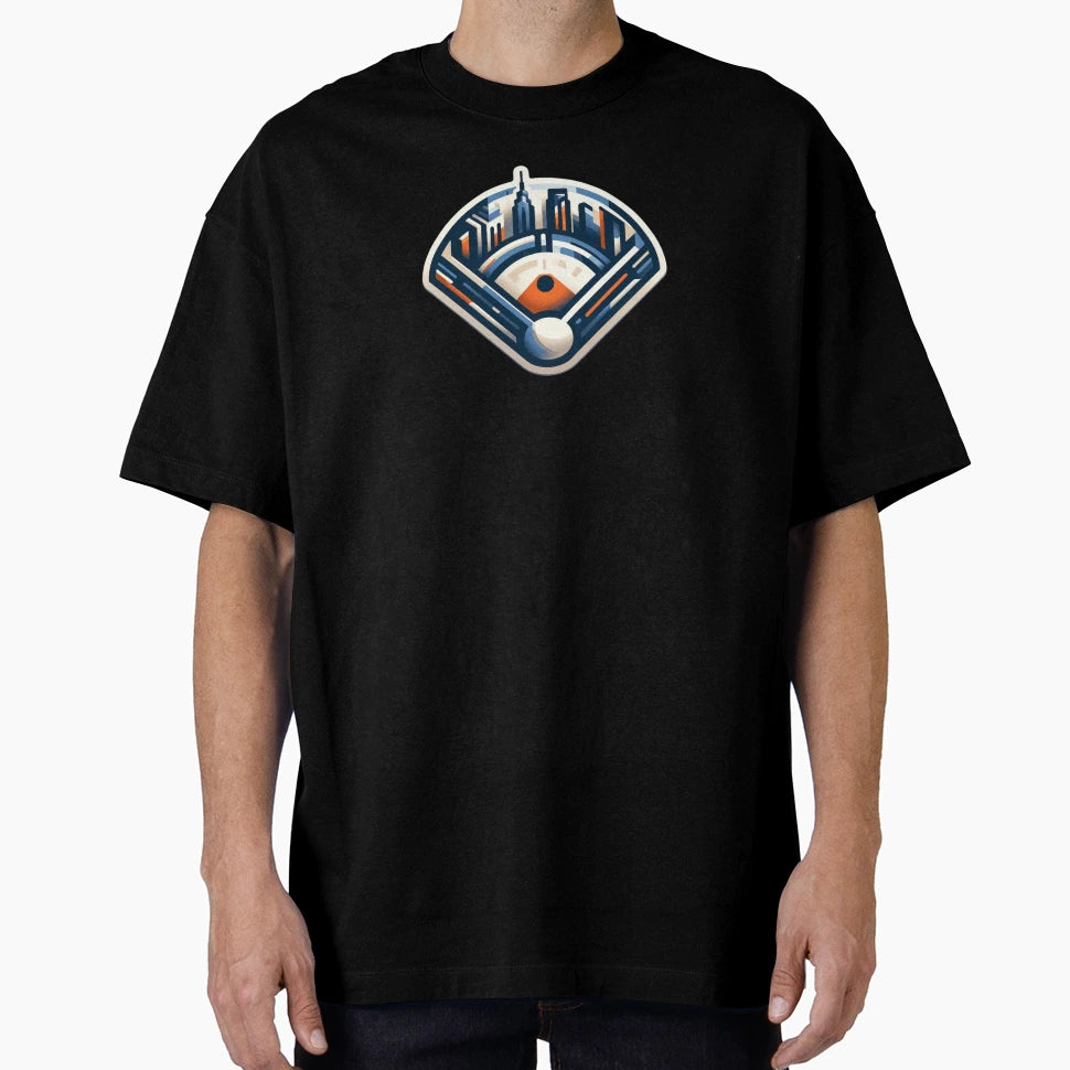 Nyc Skyline Baseball Field T-Shirt - Unique Graphic Men Women - T-Shirt, Sweatshirt, Hoodie
