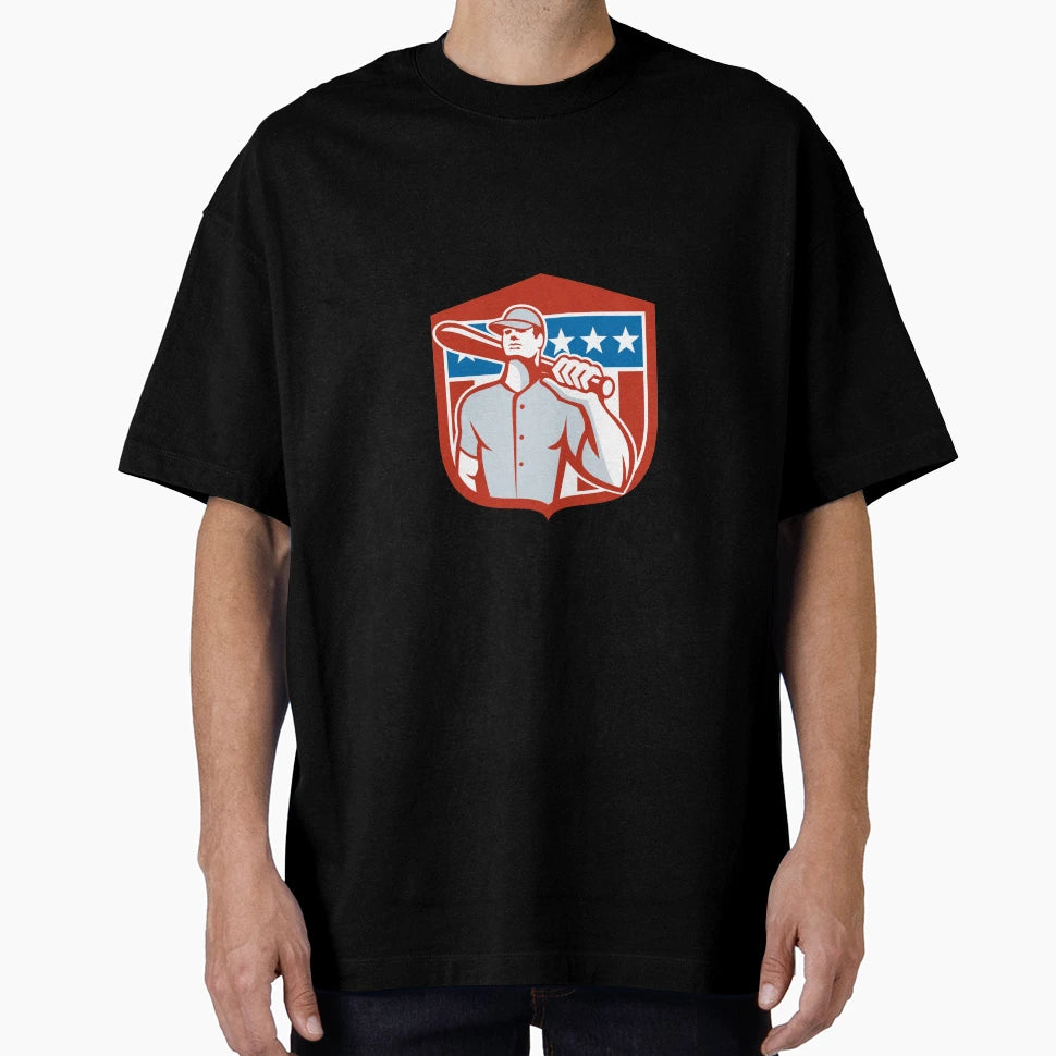 American Baseball Batter Bat Shield T-Shirt - Fun Novelty Design Men Women - T-Shirt, Sweatshirt, Hoodie