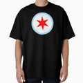 Chicago City Flag Emblem Six Point Star T-Shirt - Aesthetic Graphic Unisex - T-Shirt, Sweatshirt, Hoodie