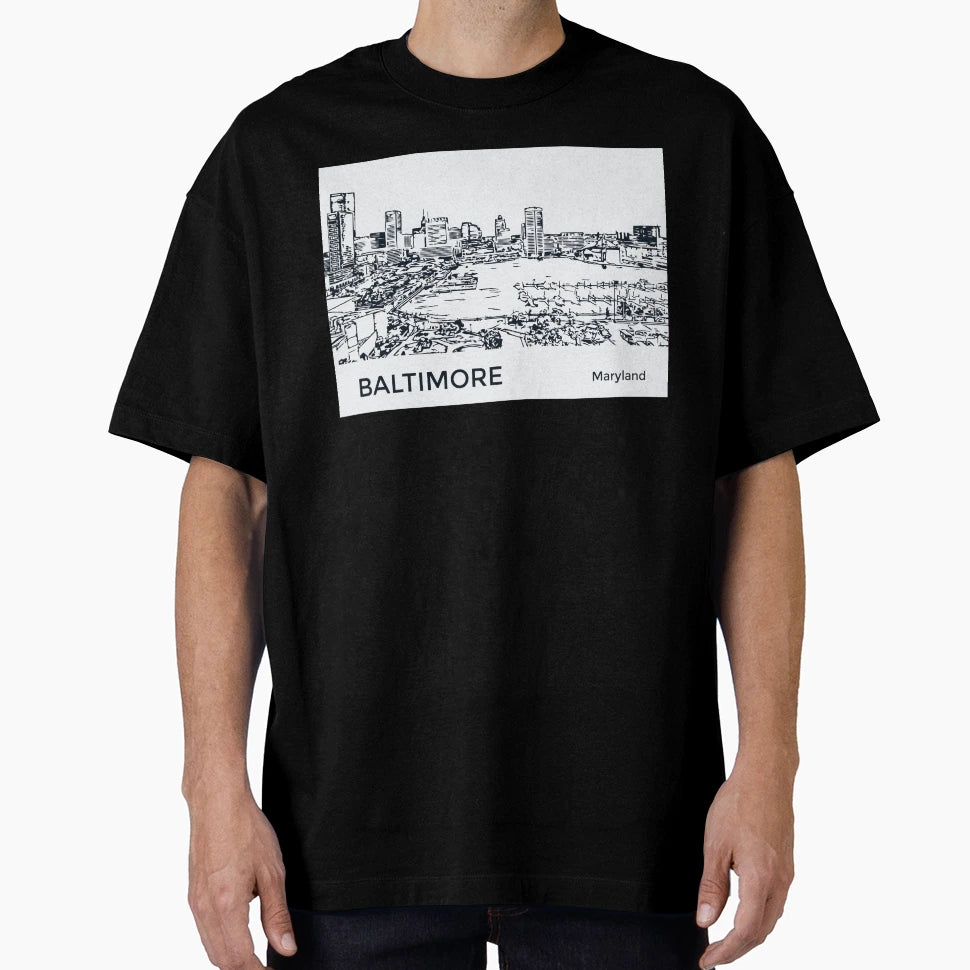 Baltimore Maryland T-Shirt - Minimalist Print Men Women - T-Shirt, Sweatshirt, Hoodie