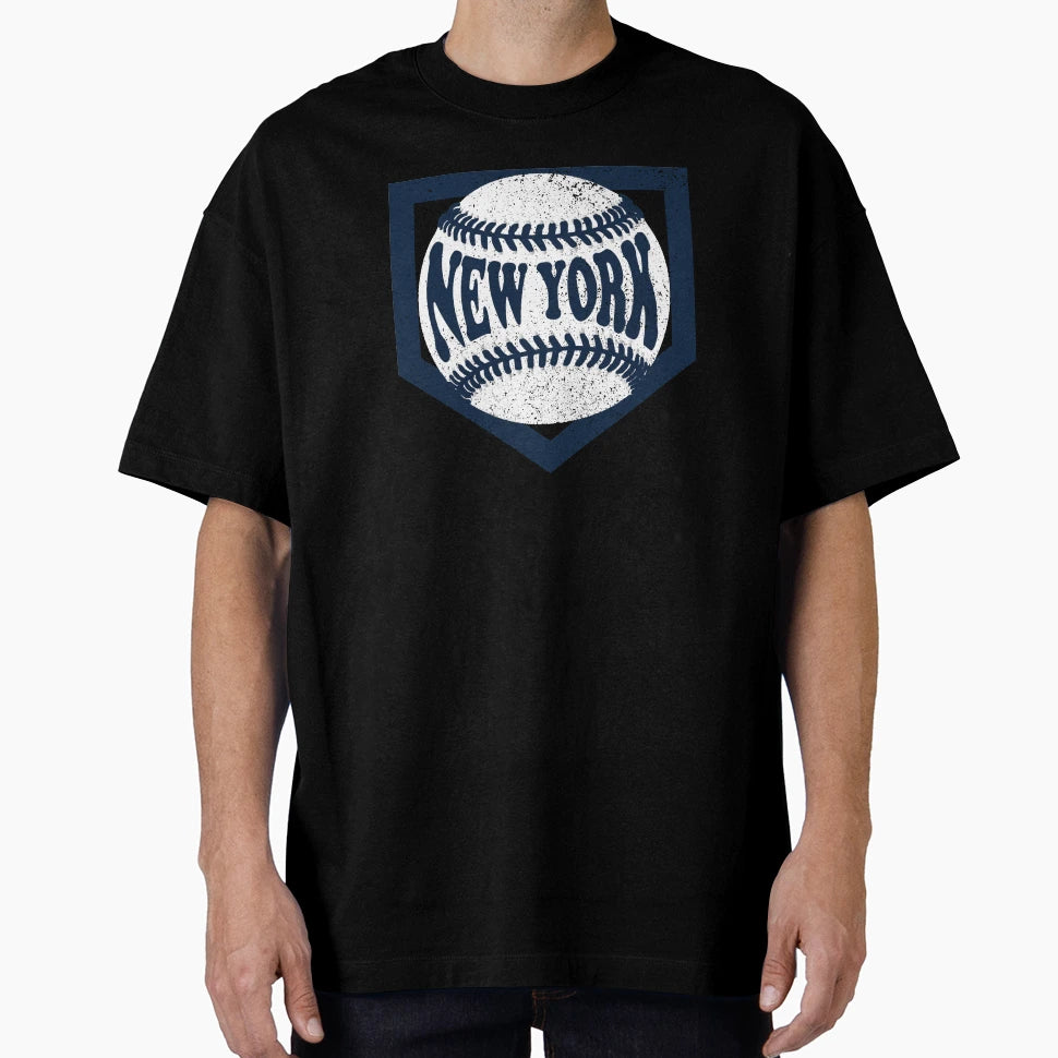 New York Baseball And Diamond Navy Blue T-Shirt - Trendy Graphic Unisex - T-Shirt, Sweatshirt, Hoodie
