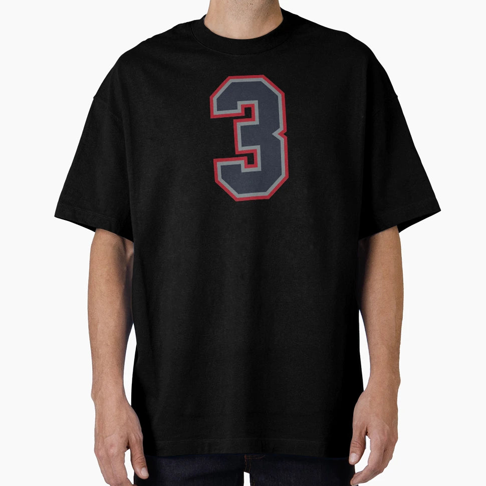 3 Navy Grey Red Sports Number Three T-Shirt - Graphic Print Unisex - T-Shirt, Sweatshirt, Hoodie