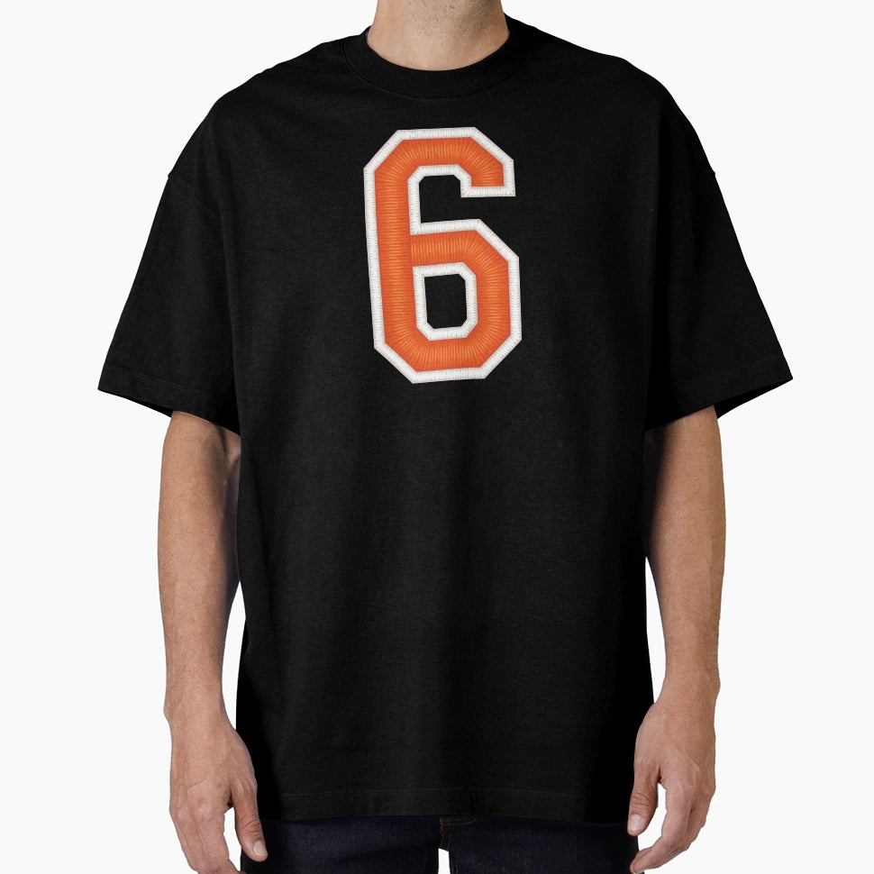Sports Number 6 Jersey Six Orange T-Shirt - Custom Art Print Men Women - T-Shirt, Sweatshirt, Hoodie