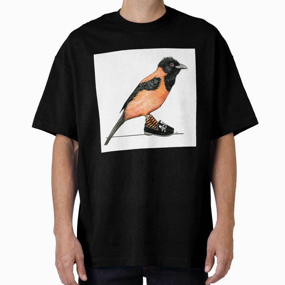 Hooded Pitohui Skull And T-Shirt - Fun Novelty Design for Adults - T-Shirt, Sweatshirt, Hoodie