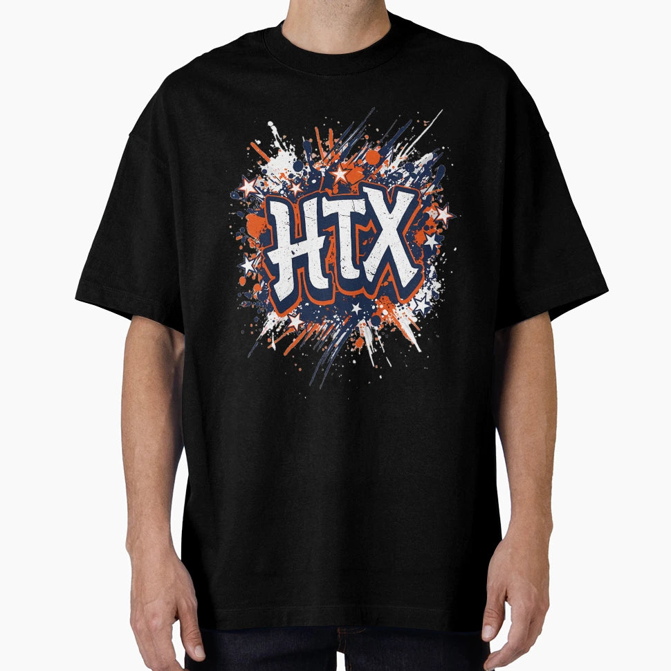 Houston Baseball Ink Splatter T-Shirt - Casual Everyday Wear Unisex - T-Shirt, Sweatshirt, Hoodie