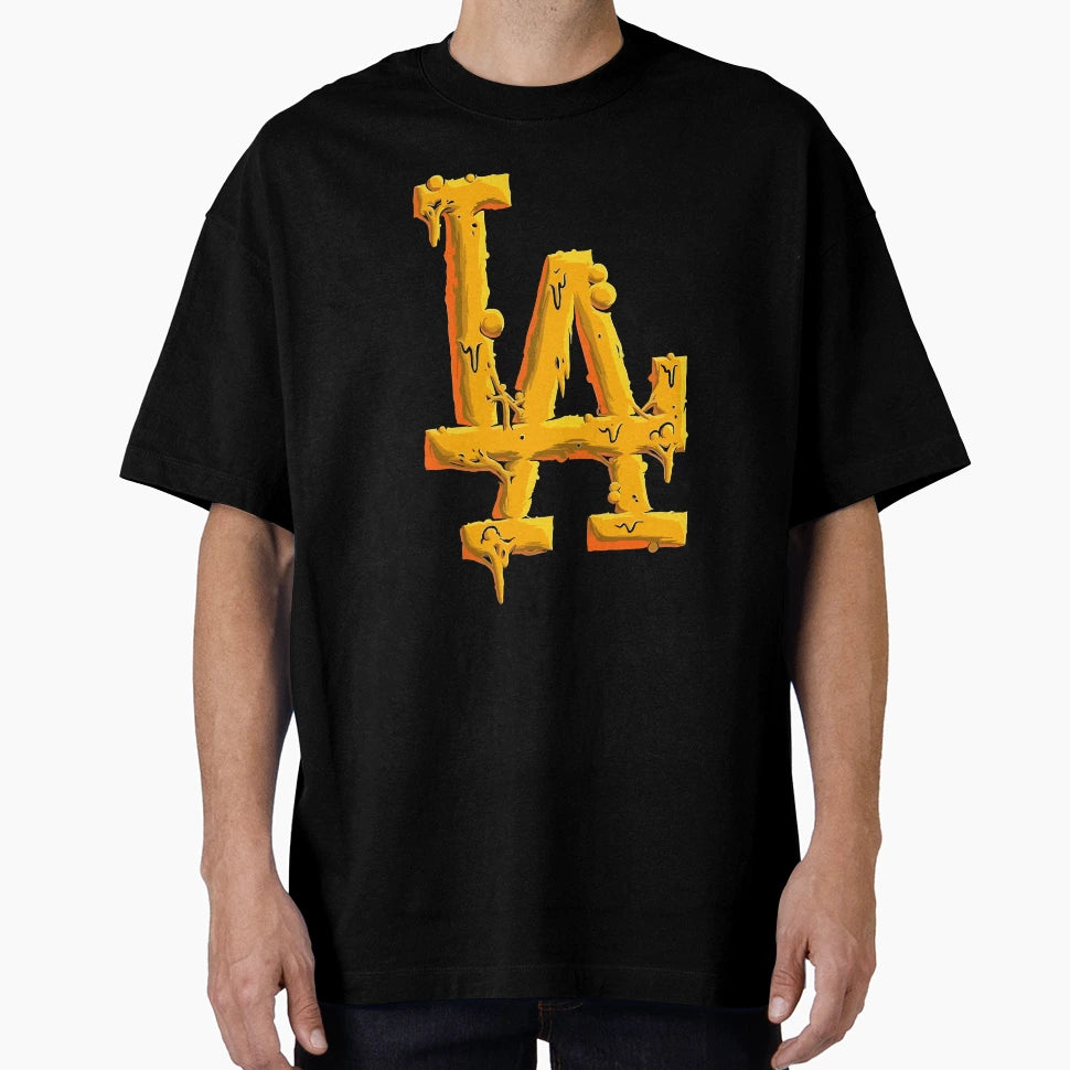 Melted Gold La Streetwear Emblem T-Shirt - Minimalist Print for Adults - T-Shirt, Sweatshirt, Hoodie
