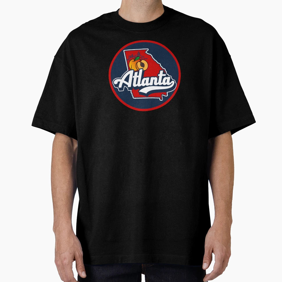 Atlanta Peaches Crest T-Shirt - Minimalist Print for Adults - T-Shirt, Sweatshirt, Hoodie