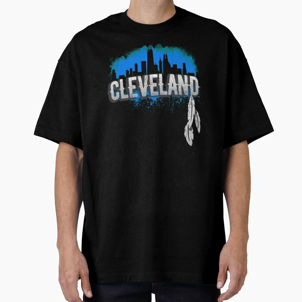 Cleveland Ohio Skyline Distressed T-Shirt - Minimalist Print for Adults - T-Shirt, Sweatshirt, Hoodie