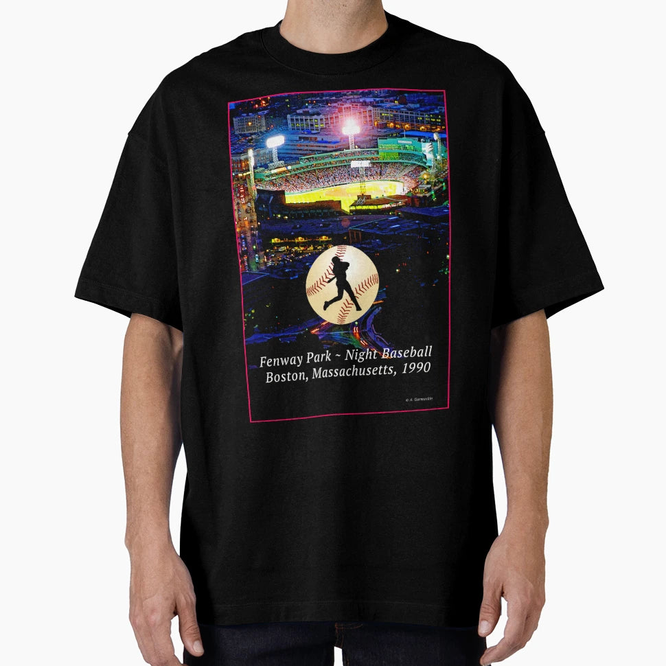 Fenway Park Night Baseball Boston T-Shirt - Minimalist Print for Adults - T-Shirt, Sweatshirt, Hoodie