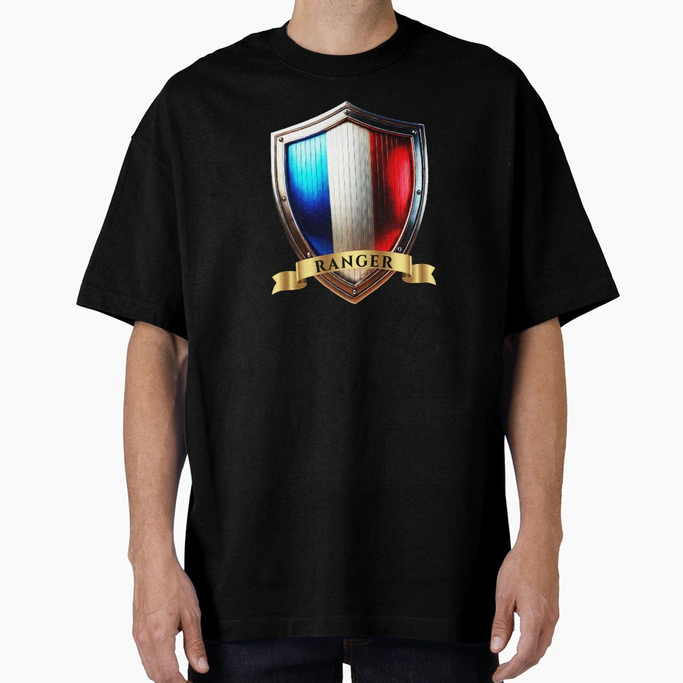 Ranger French Heritage Crest Shield T-Shirt - Novelty Apparel for Adults - T-Shirt, Sweatshirt, Hoodie