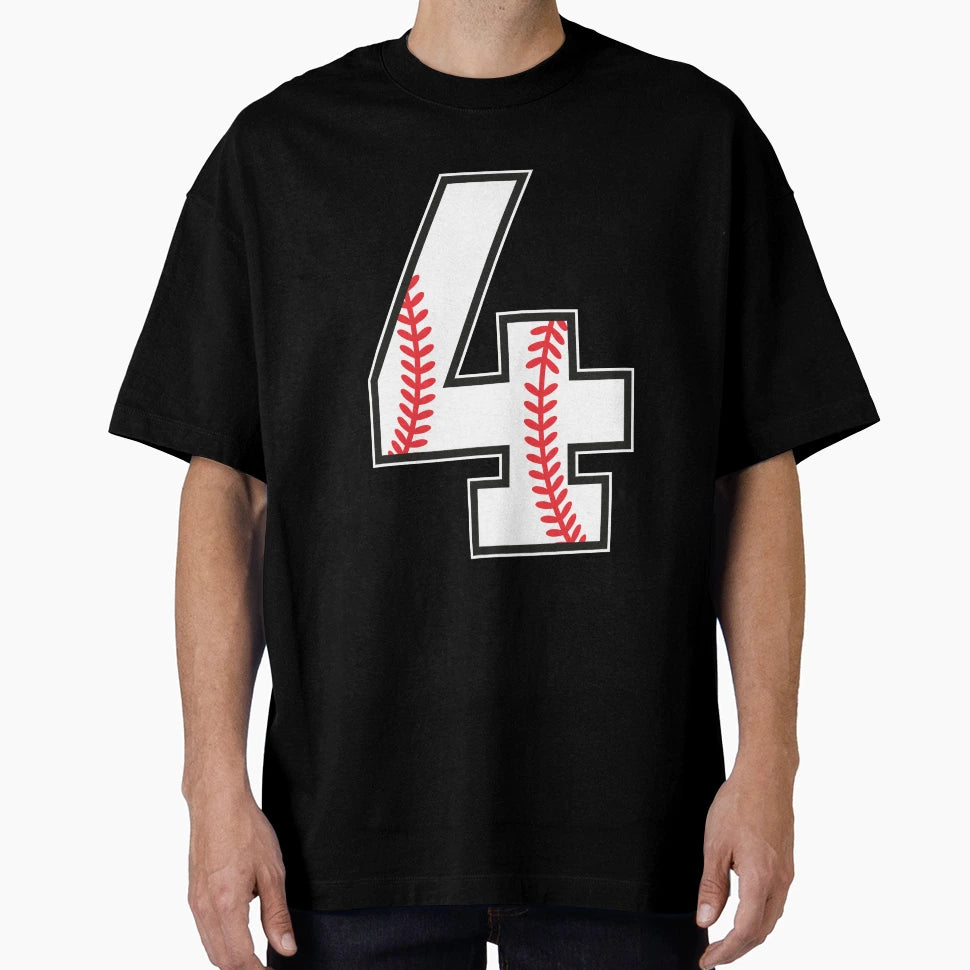 Baseball Number 4 T-Shirt - Fun Novelty Design for Adults - T-Shirt, Sweatshirt, Hoodie