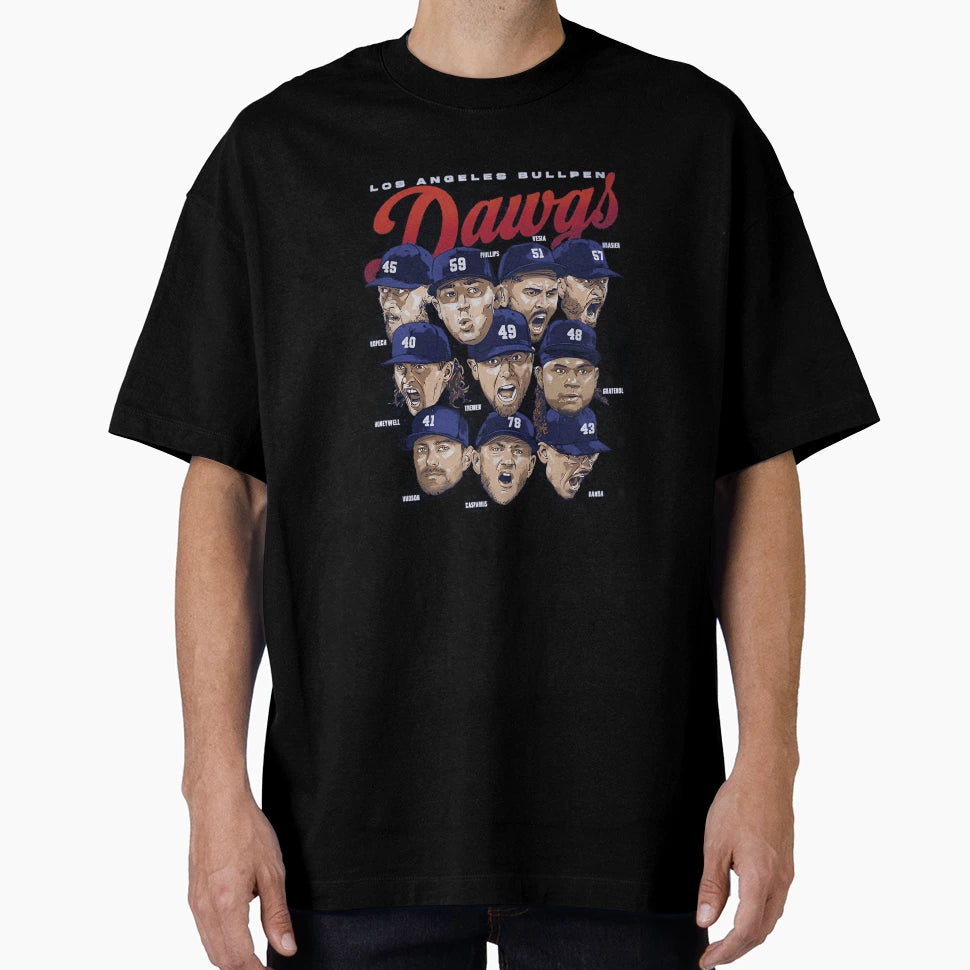 Los Angeles D Bullpen Dawgs T-Shirt - Aesthetic Graphic for Adults - T-Shirt, Sweatshirt, Hoodie