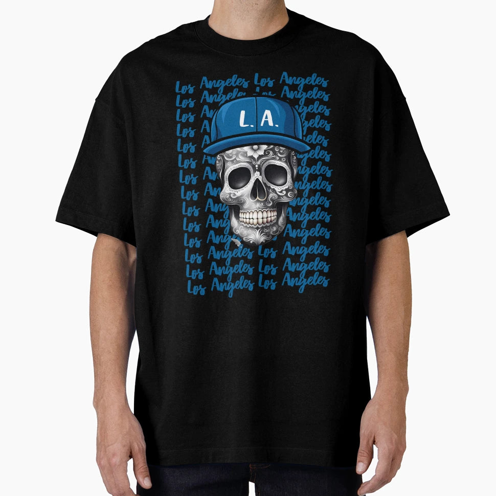 Los Angeles Sugar Skull T-Shirt - Streetwear Style for Adults - T-Shirt, Sweatshirt, Hoodie