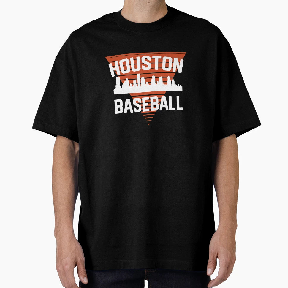 Houston Baseball Team Pride City Skyline T-Shirt - Graphic Print for Adults - T-Shirt, Sweatshirt, Hoodie