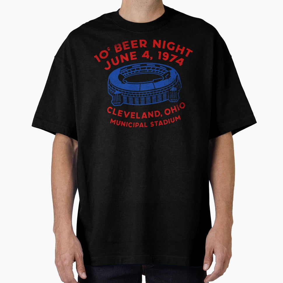 Municipal Stadium 10 Cent Beer Night T-Shirt - Minimalist Print for Adults - T-Shirt, Sweatshirt, Hoodie