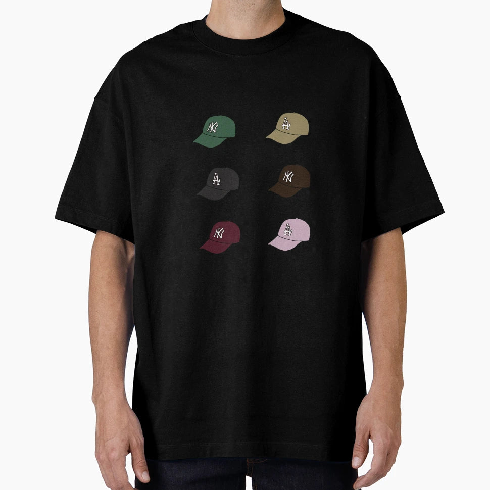 Ny La Baseball Cap T-Shirt - Custom Art Print Unisex - T-Shirt, Sweatshirt, Hoodie