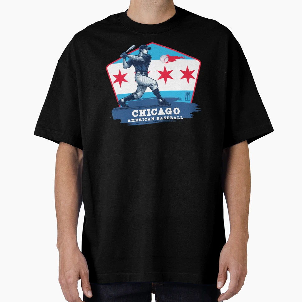 Usa American Baseball Chicago T-Shirt - Casual Everyday Wear Men Women - T-Shirt, Sweatshirt, Hoodie