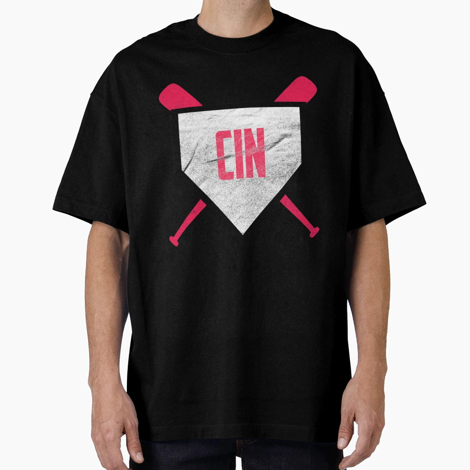 Cincinnati Abbreviation Baseball Home T-Shirt - Minimalist Print Men Women - T-Shirt, Sweatshirt, Hoodie