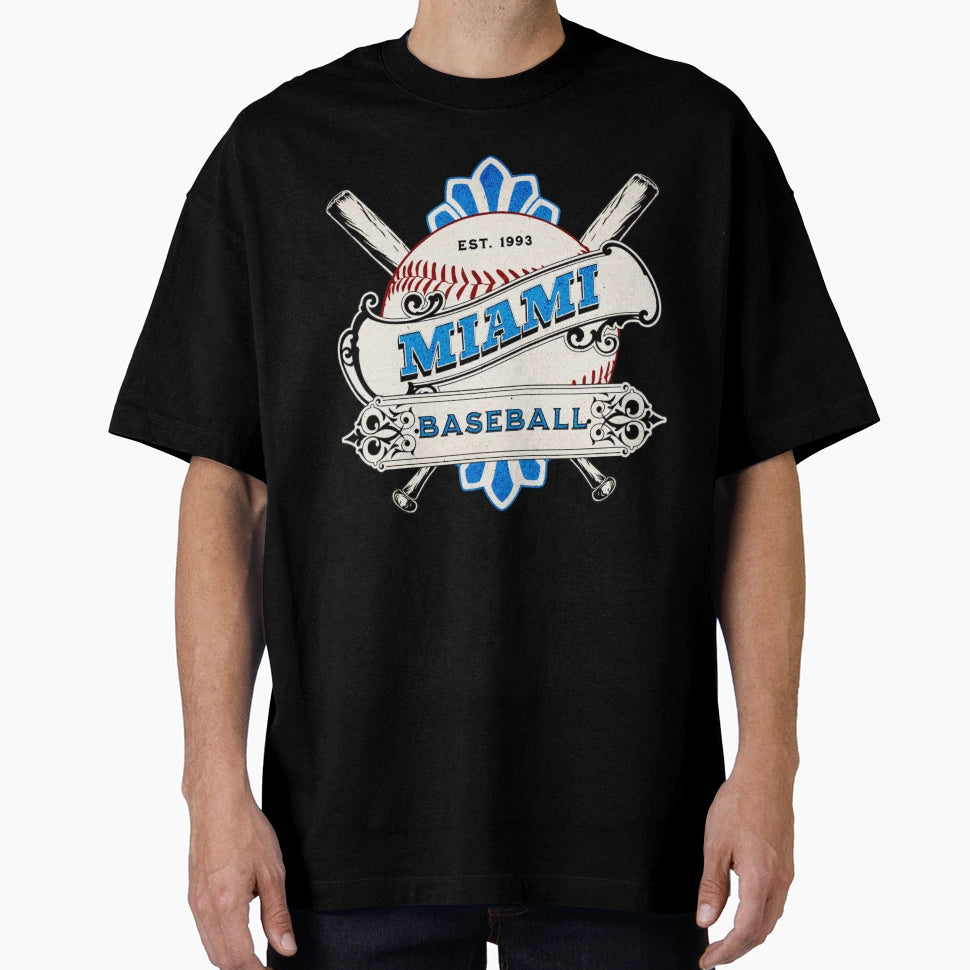 Miami Baseball T-Shirt - Minimalist Print Men Women - T-Shirt, Sweatshirt, Hoodie