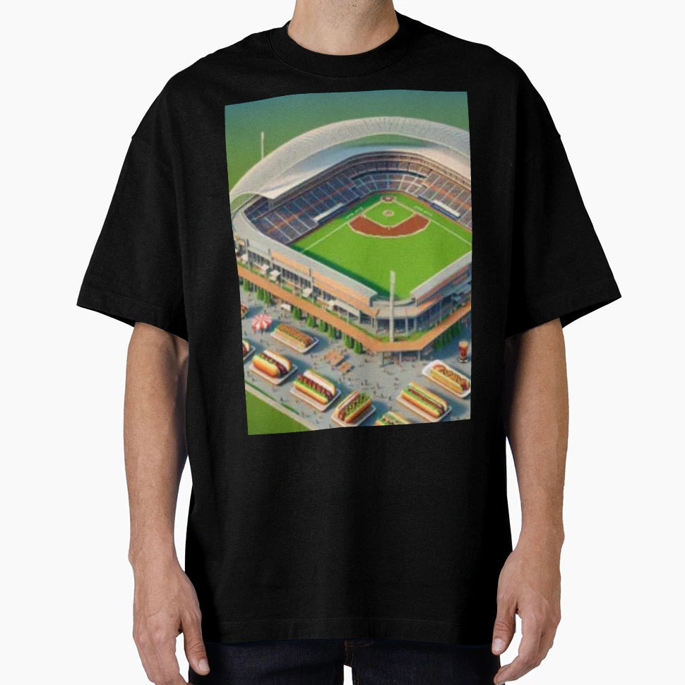 Iconic Pixel Art Baseball Stadium T-Shirt - Fun Novelty Design Unisex - T-Shirt, Sweatshirt, Hoodie