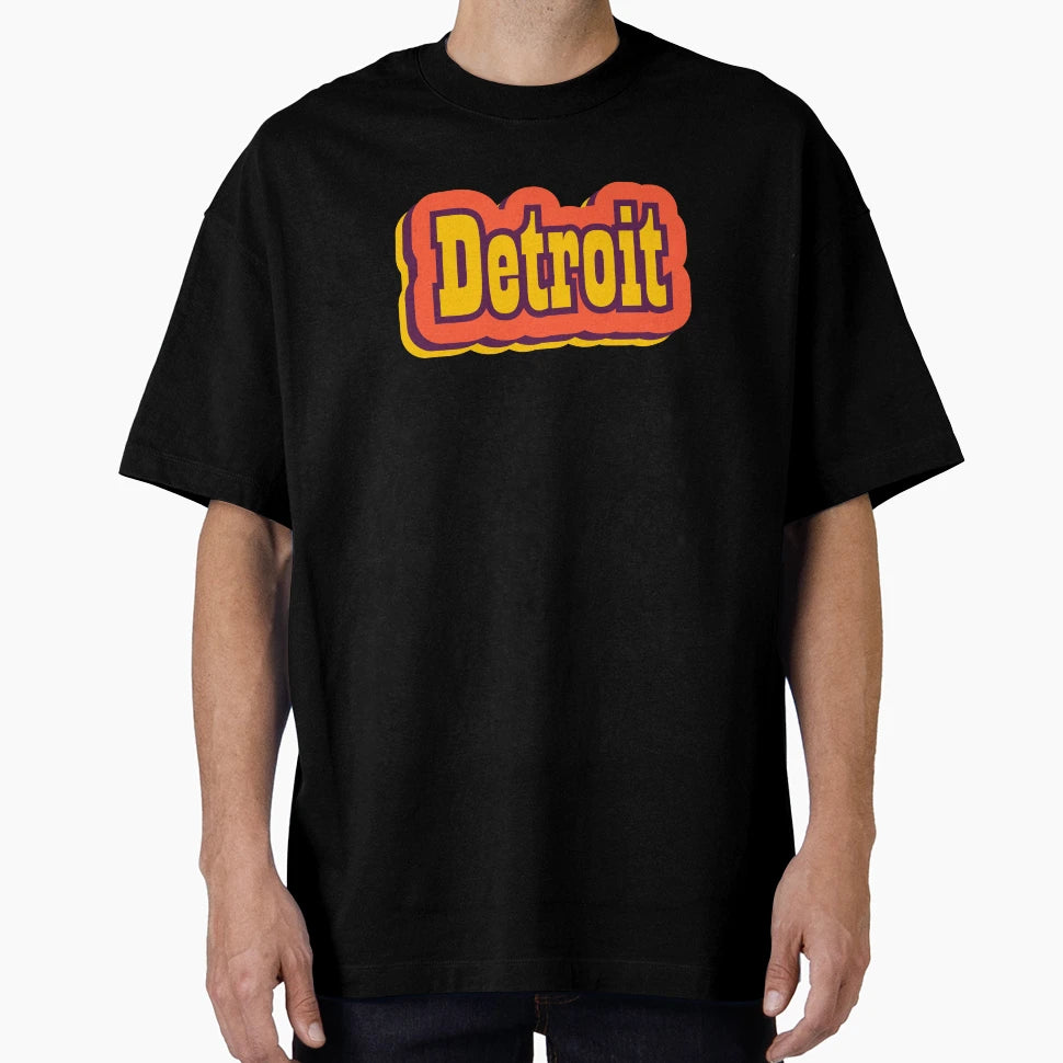 Detroit Michigan Typography T-Shirt - Aesthetic Graphic Men Women - T-Shirt, Sweatshirt, Hoodie