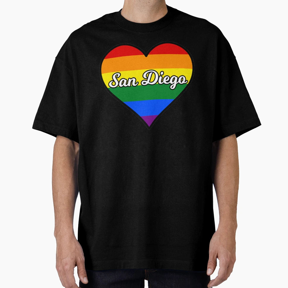 San Diego California Gay Pride Heart T-Shirt - Streetwear Style Men Women - T-Shirt, Sweatshirt, Hoodie