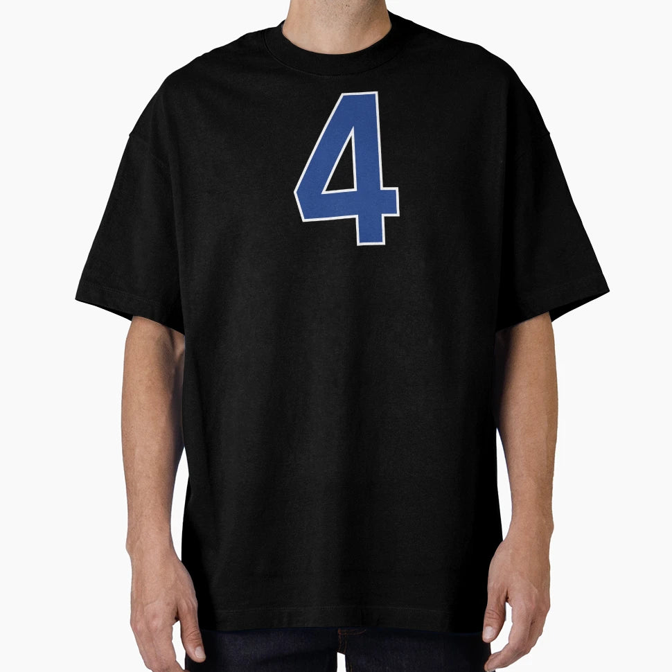 Blue Number 4 Lucky Sports Jersey Four T-Shirt - Unique Graphic for Adults - T-Shirt, Sweatshirt, Hoodie