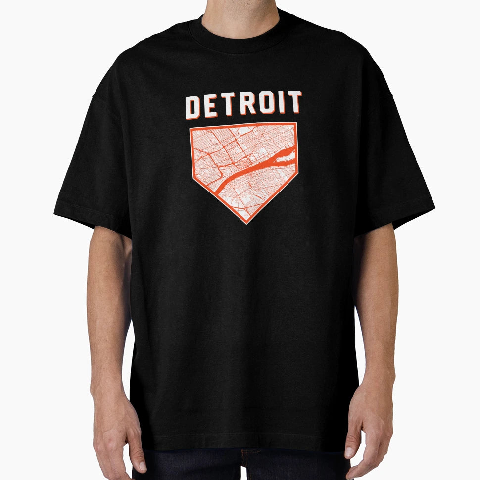 Detroit Baseball City Home Map T-Shirt - Aesthetic Graphic for Adults - T-Shirt, Sweatshirt, Hoodie