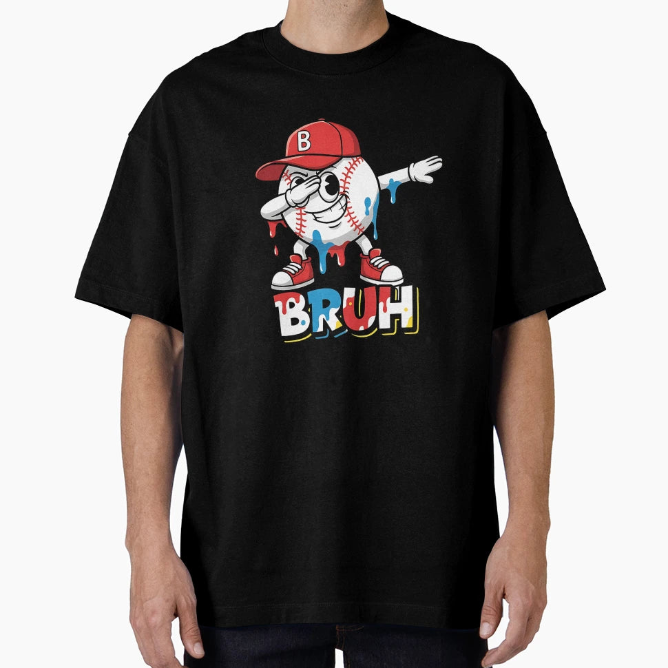 Bruh Ice Cream Drip Baseball Sports Drip T-Shirt - Custom Art Print Unisex - T-Shirt, Sweatshirt, Hoodie