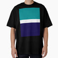 Teal White Navy Blue Plain Color Block T-Shirt - Trendy Graphic Unisex - T-Shirt, Sweatshirt, Hoodie