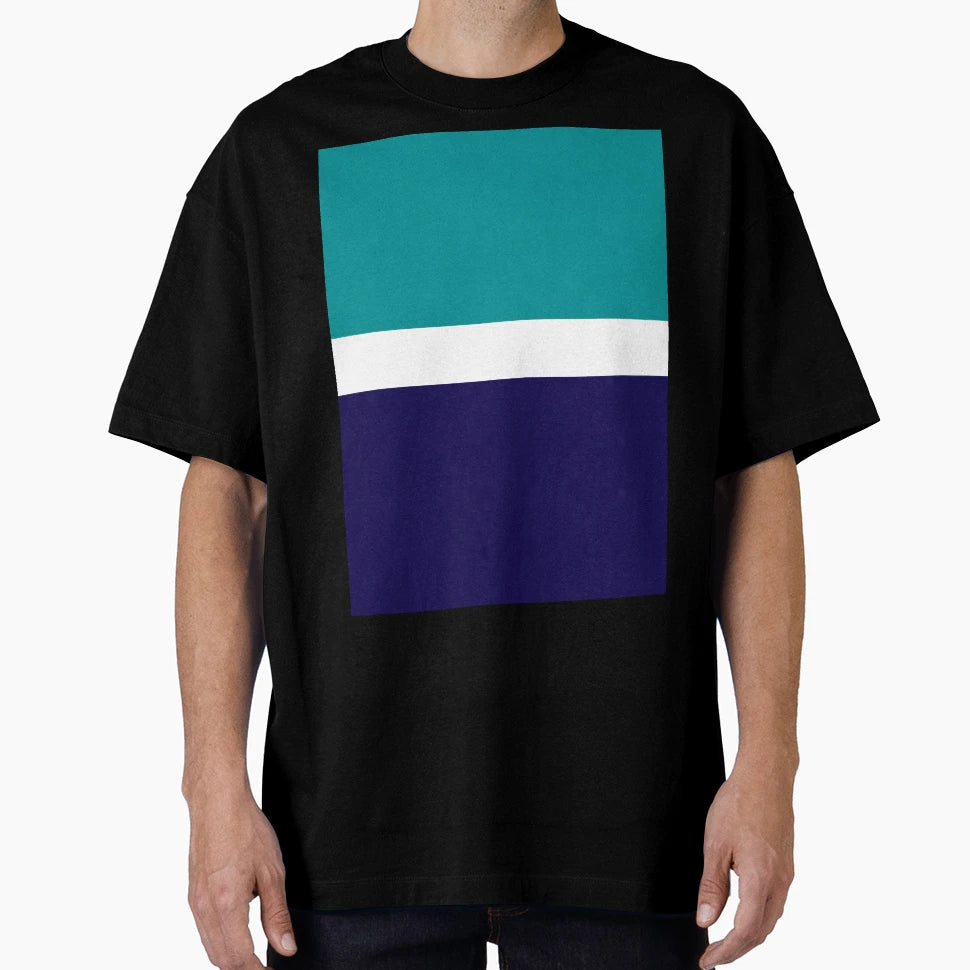 Teal White Navy Blue Plain Color Block T-Shirt - Trendy Graphic Unisex - T-Shirt, Sweatshirt, Hoodie