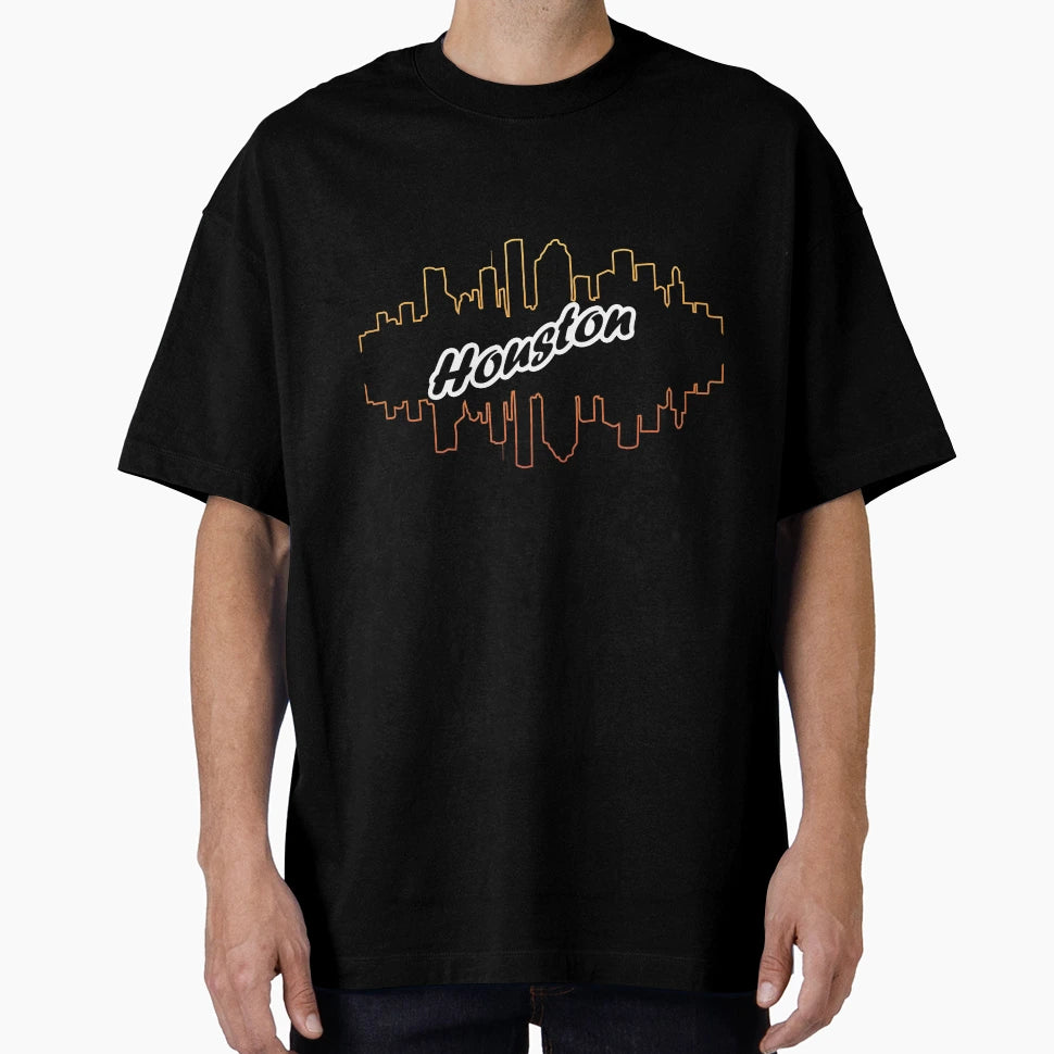 Houston City Skyline Houston Texas T-Shirt - Novelty Apparel for Adults - T-Shirt, Sweatshirt, Hoodie