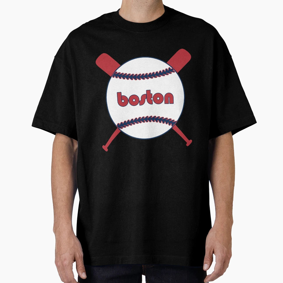 Boston Throwback Baseball Crossed Bats T-Shirt - Minimalist Print Unisex - T-Shirt, Sweatshirt, Hoodie